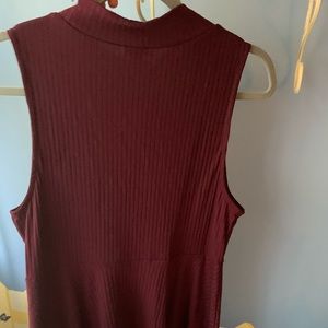 mock turtle neck rubbed dress